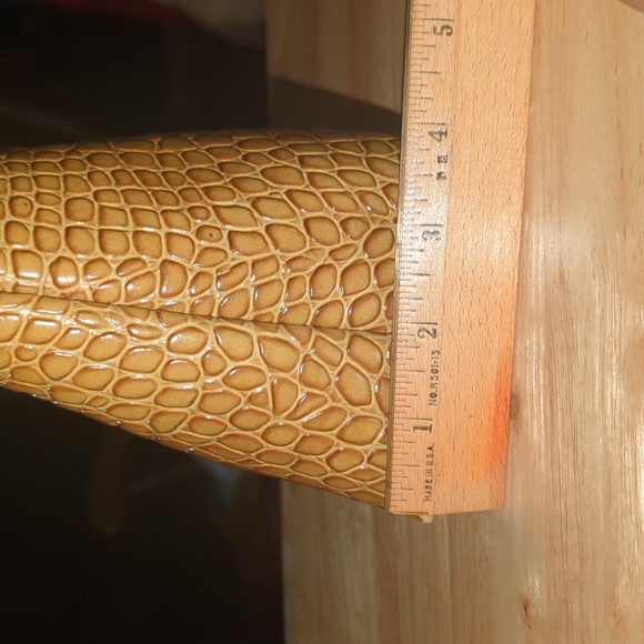 Staud Caramel Croc Leather Pouch - Picture 5 of 6